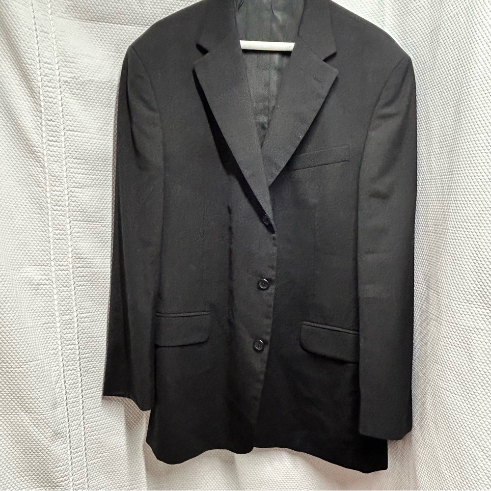 Stafford Black Sport‎ Coat Classic Single-Breasted